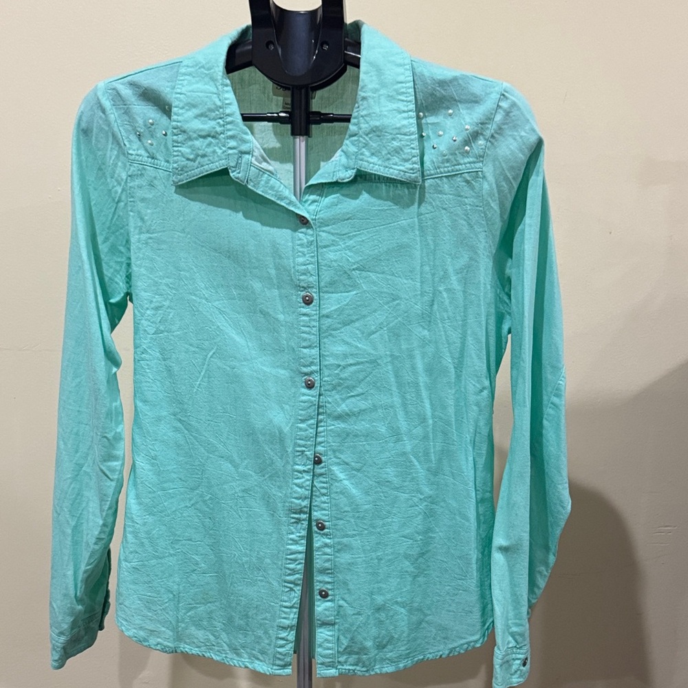 Pretty Rebellious Turquoise Button-Down Shirt